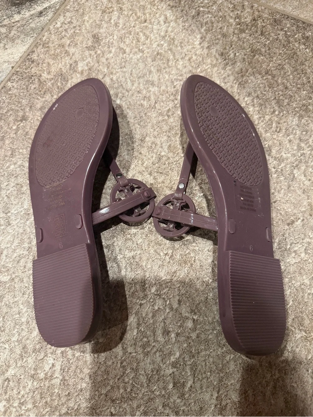 Tory Burch Purple Jelly Thong Sandals